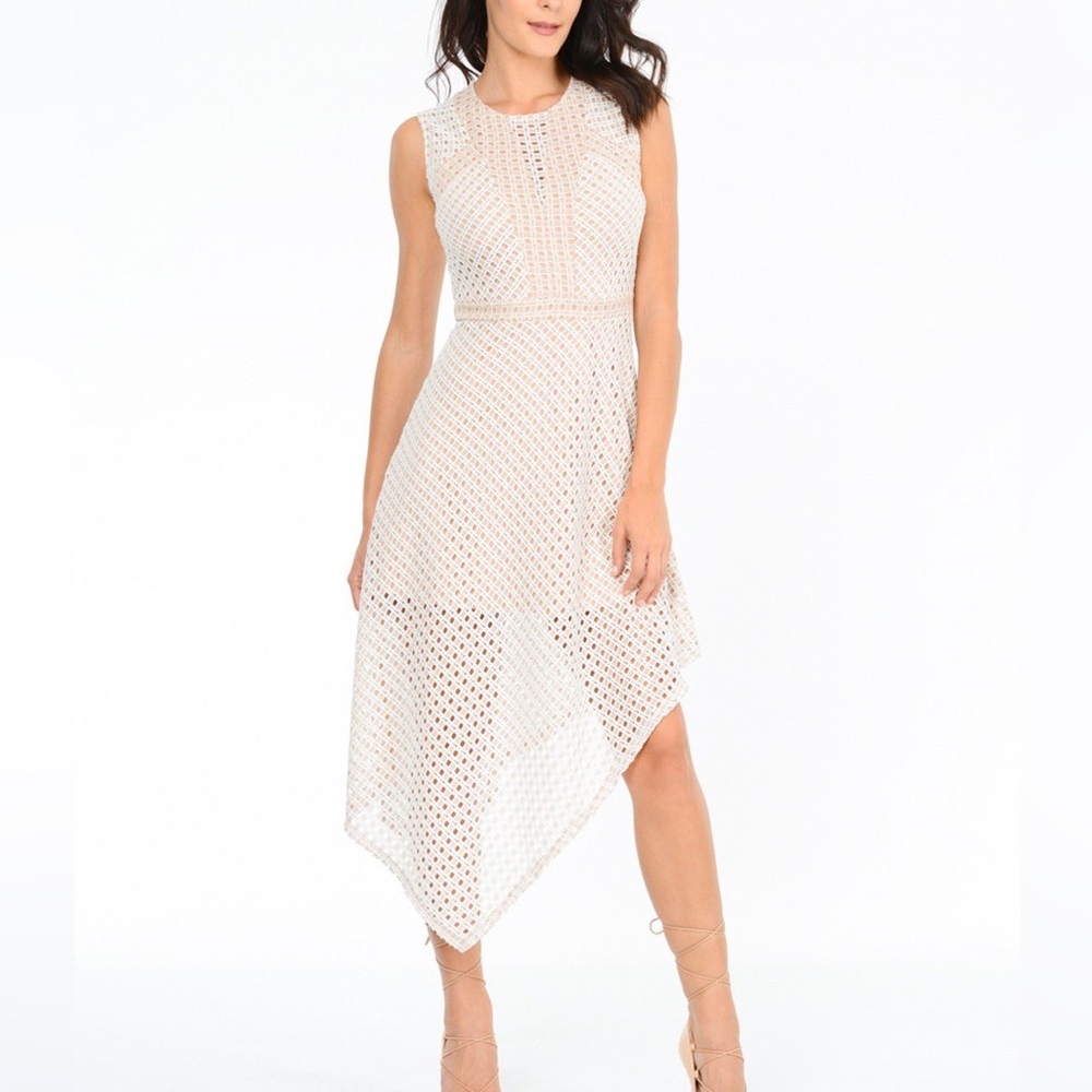 BCBGMaxAzria Cream Asymmetrical Dress